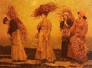 Valentine Cameron Prinsep Prints Home from Gleaning France oil painting artist